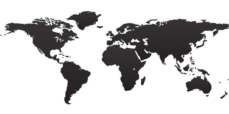 What currency do I require for the country I am visiting or trading with? black and white world map 001